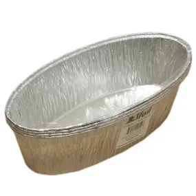 Disposable Aluminum 3lb Medium Oval Loaf Pans: Ideal for Baking