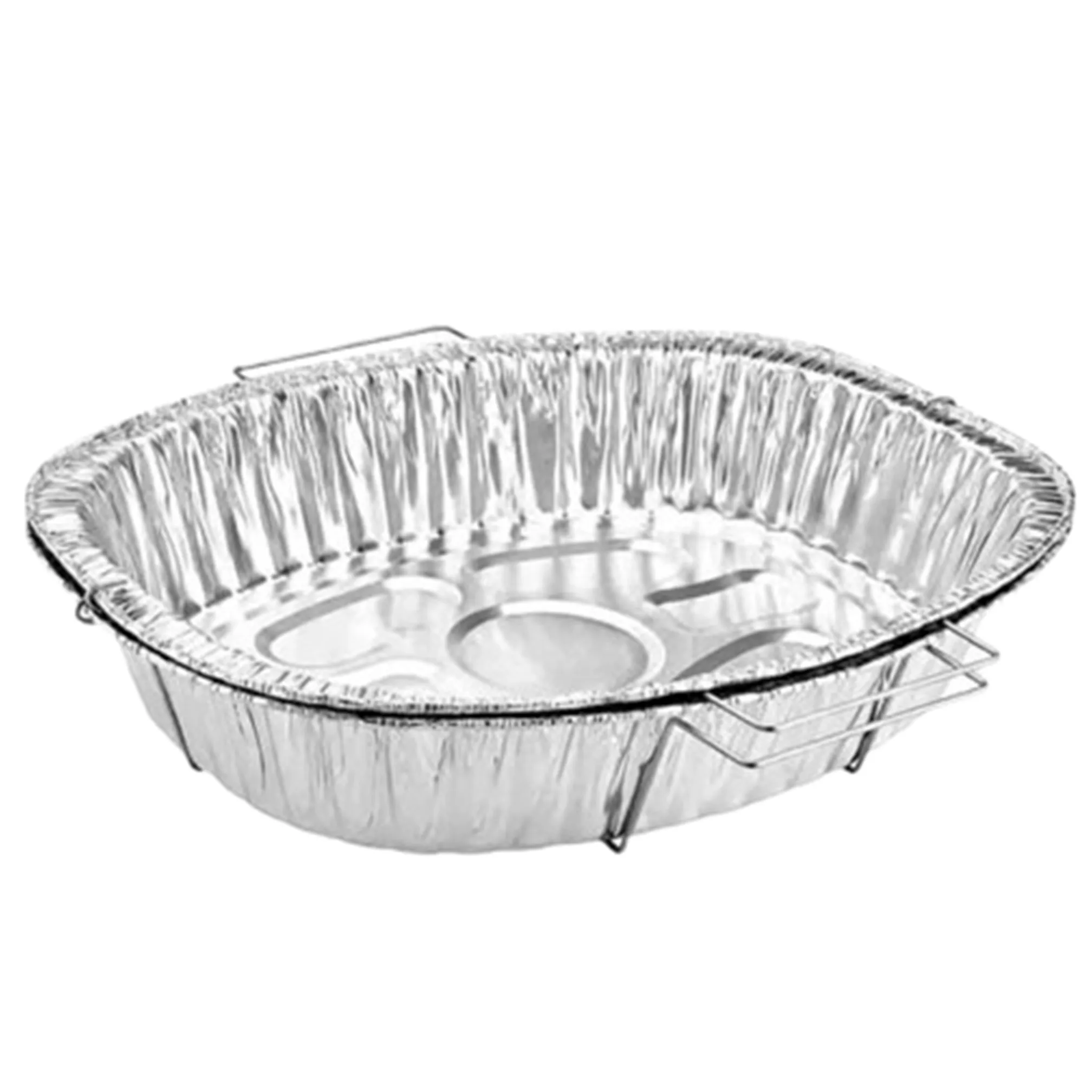 Disposable Aluminum Oval 17.75 X 17X3.25 inches Turkey Roaster Handle Rack Roaster