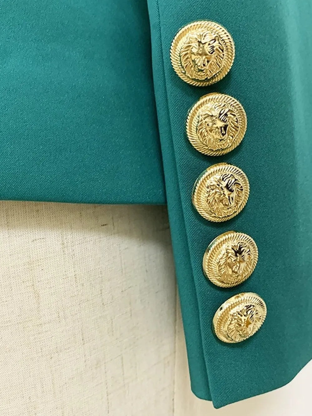 Double Breasted Blazer in Virid Green