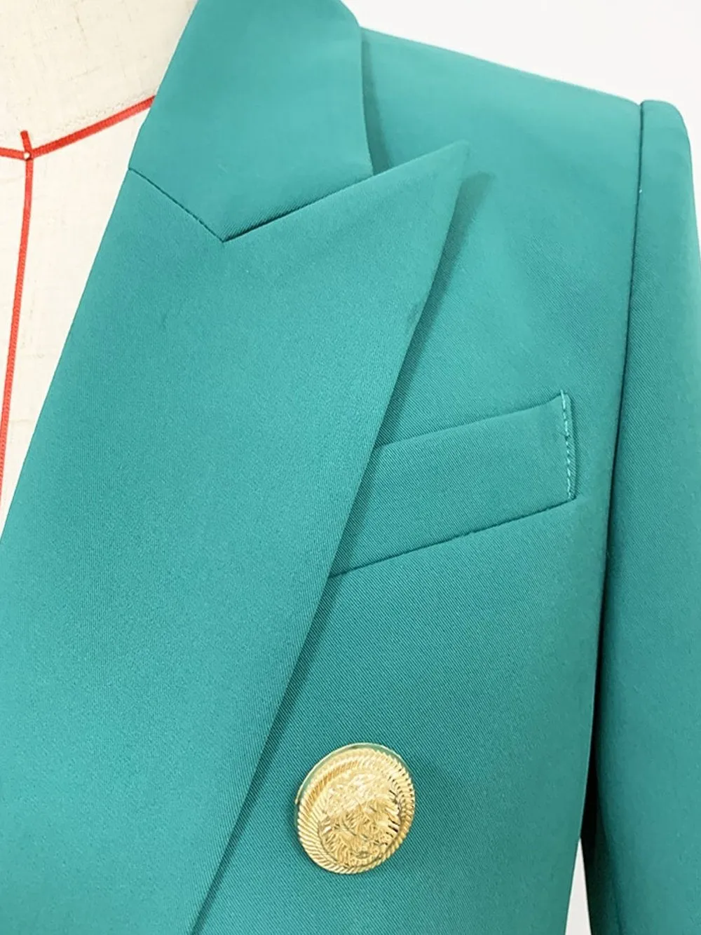 Double Breasted Blazer in Virid Green