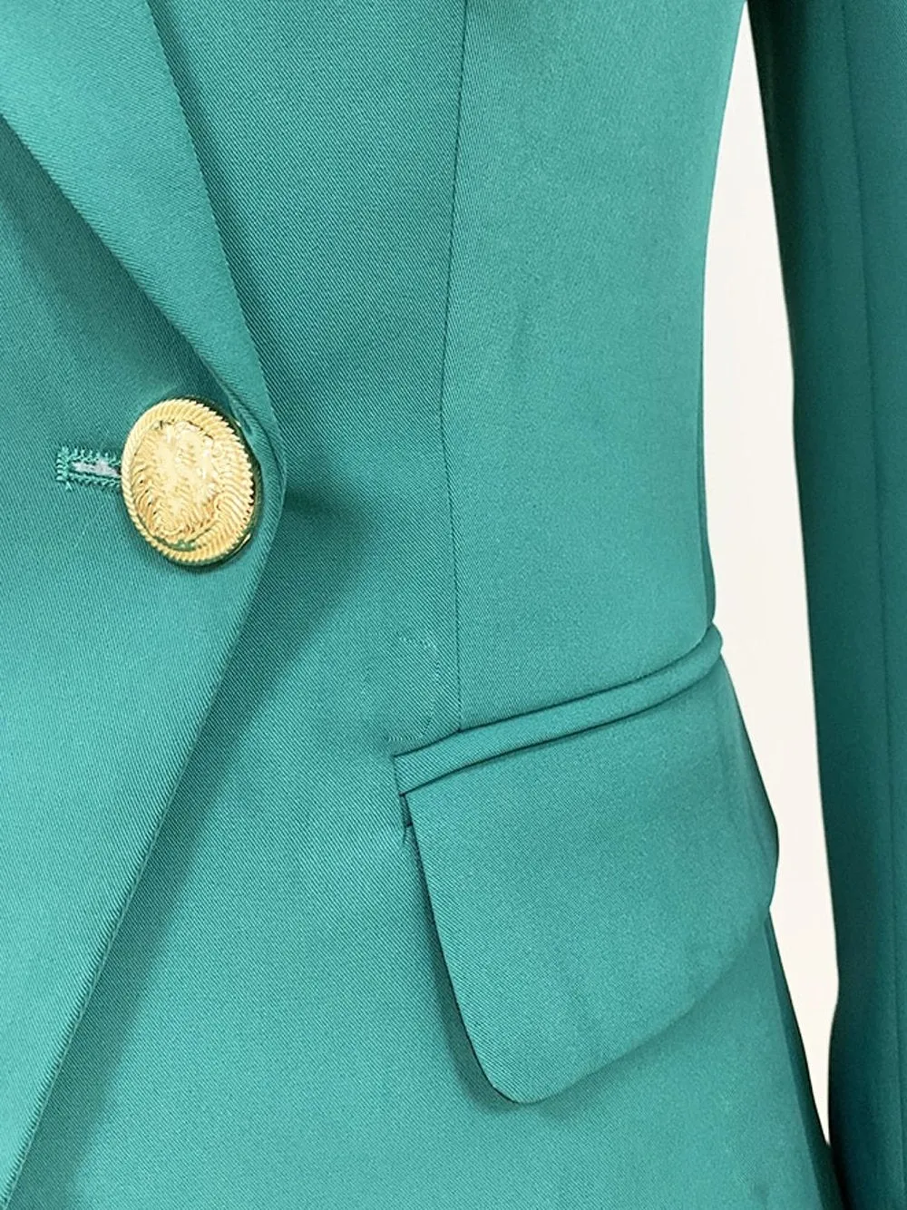 Double Breasted Blazer in Virid Green