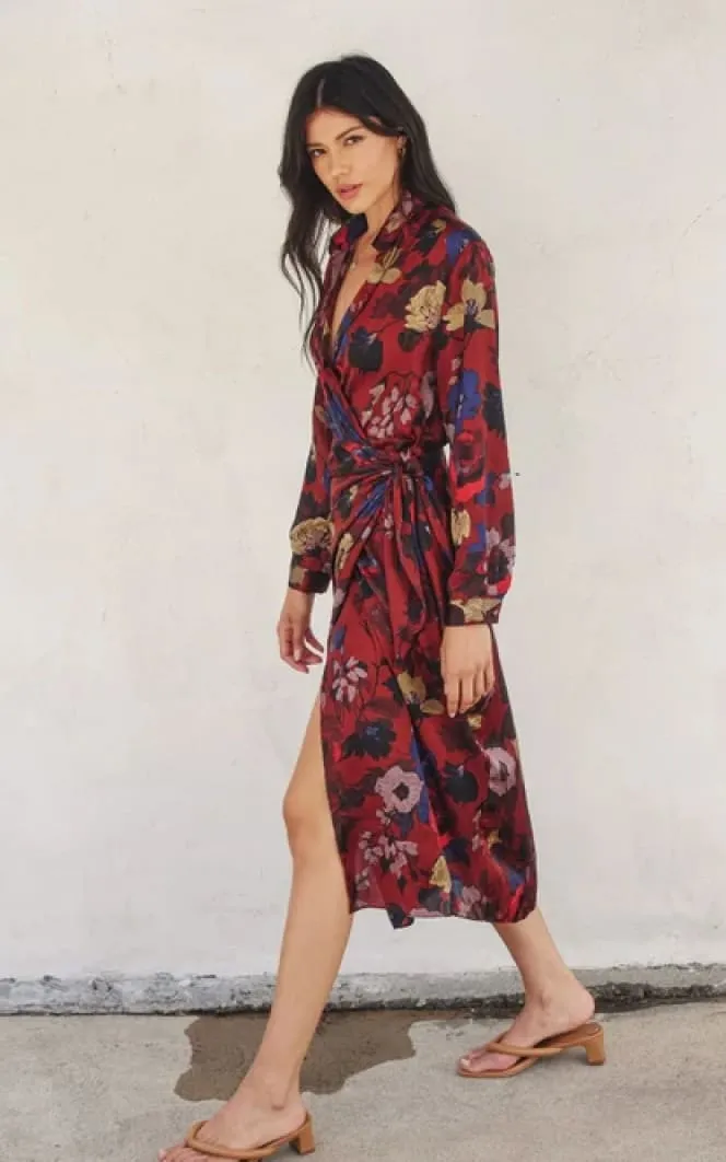 Dress Forum- Fireplace Midi Shirt Wrap Dress