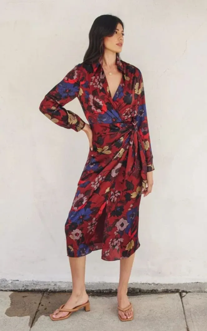 Dress Forum- Fireplace Midi Shirt Wrap Dress