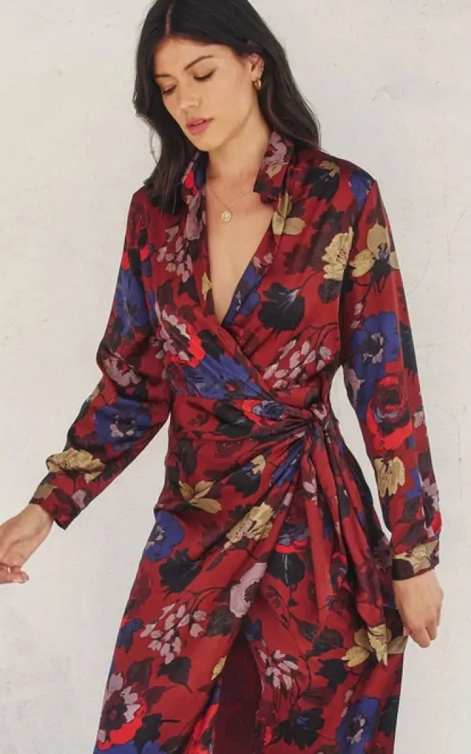 Dress Forum- Fireplace Midi Shirt Wrap Dress