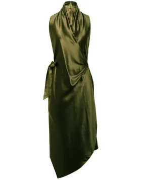 Earth Green Victor Wrap Dress