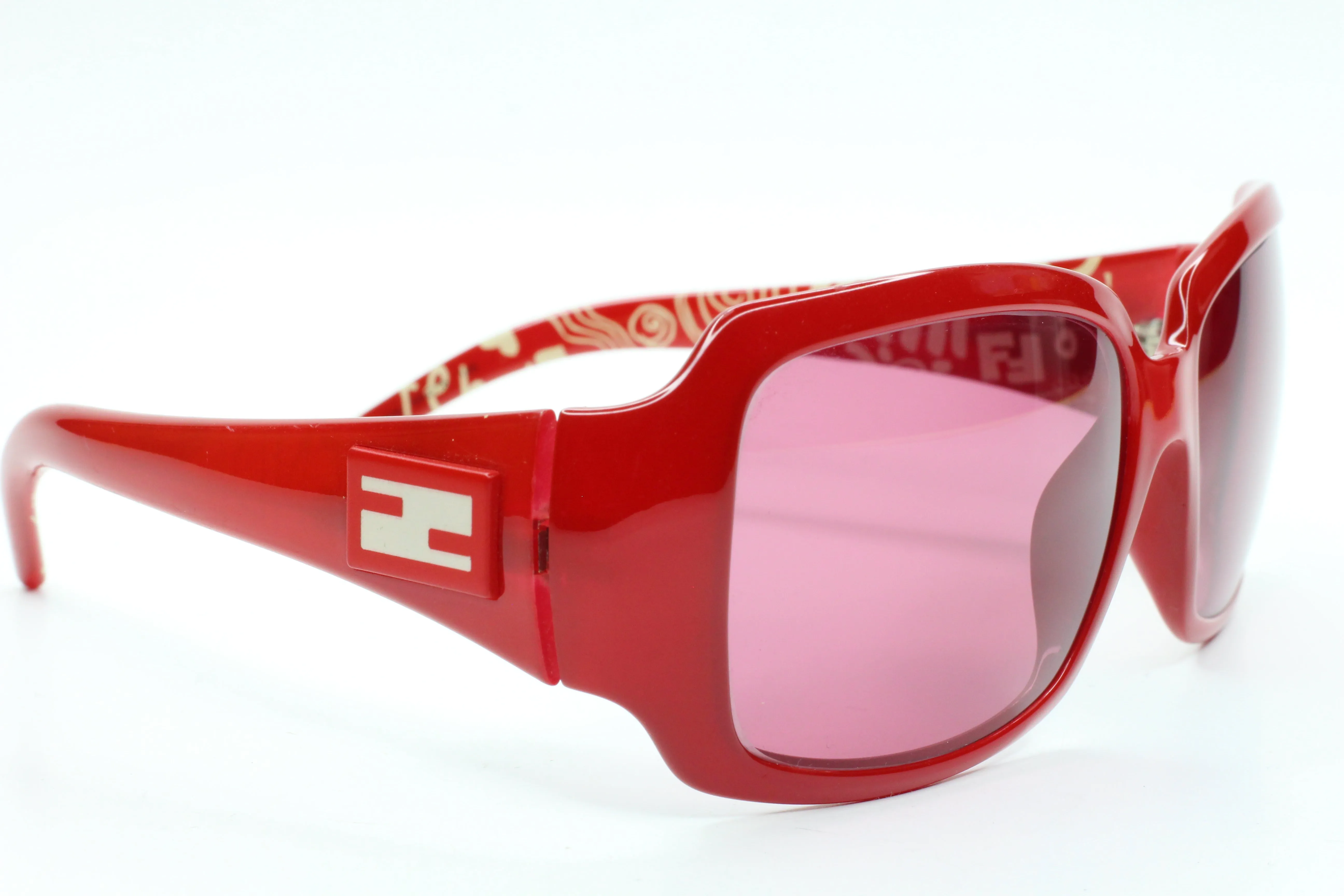 Fendi FS507 624 Red Art Wrap Gradient Designer Italy Sunglasses