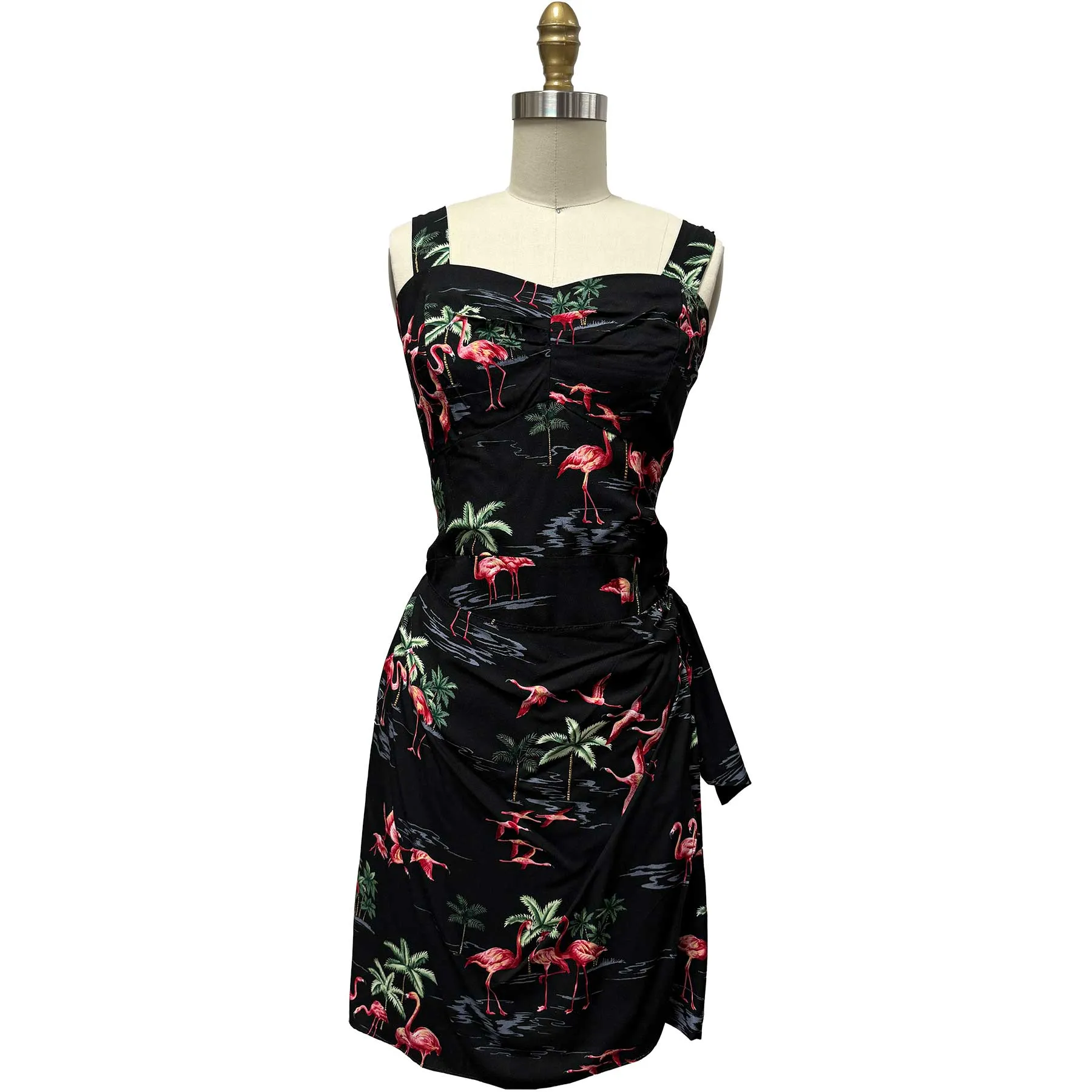 Fine Flamingos Midnight Sarong Dress