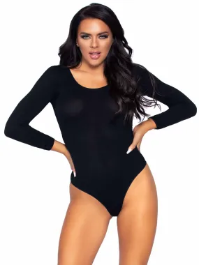 Flawless Opaque Long Sleeve Bodysuit Black