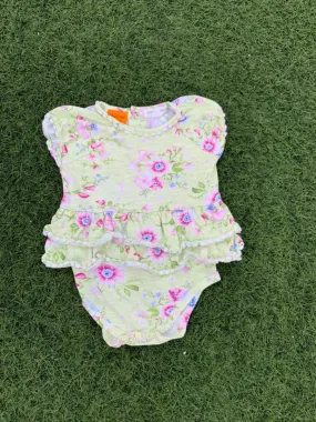 Flowery layered bodysuit size 0-6months