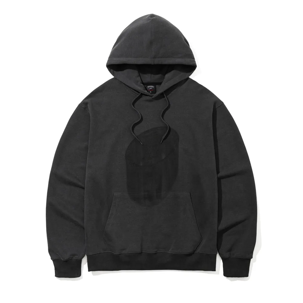 FLOWING LOGO PRINTING PIGMENT HOODIE CHARCOAL