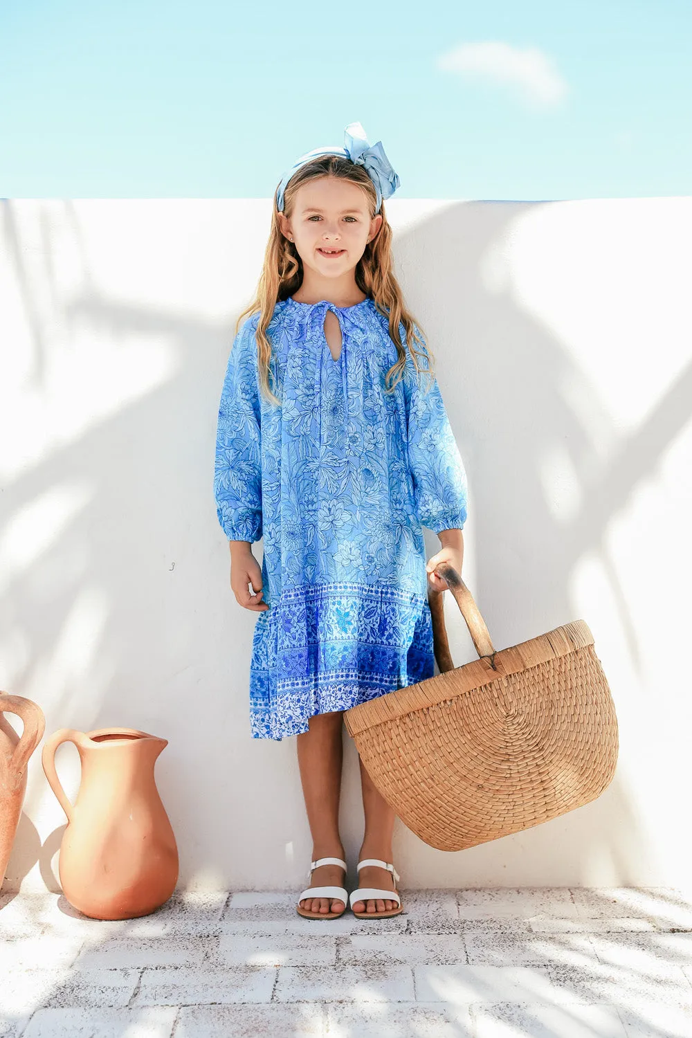 Frankie Girls Dress Bluebell Print