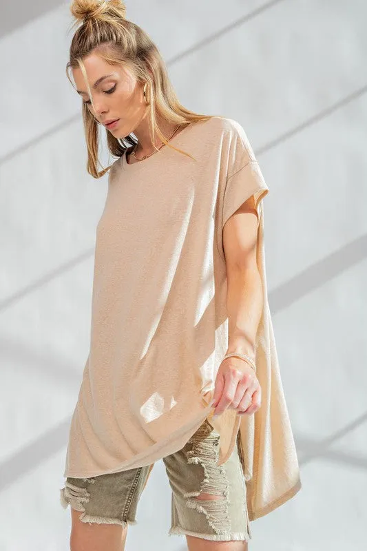 Fully Committed to You Tunic Tee - Khaki