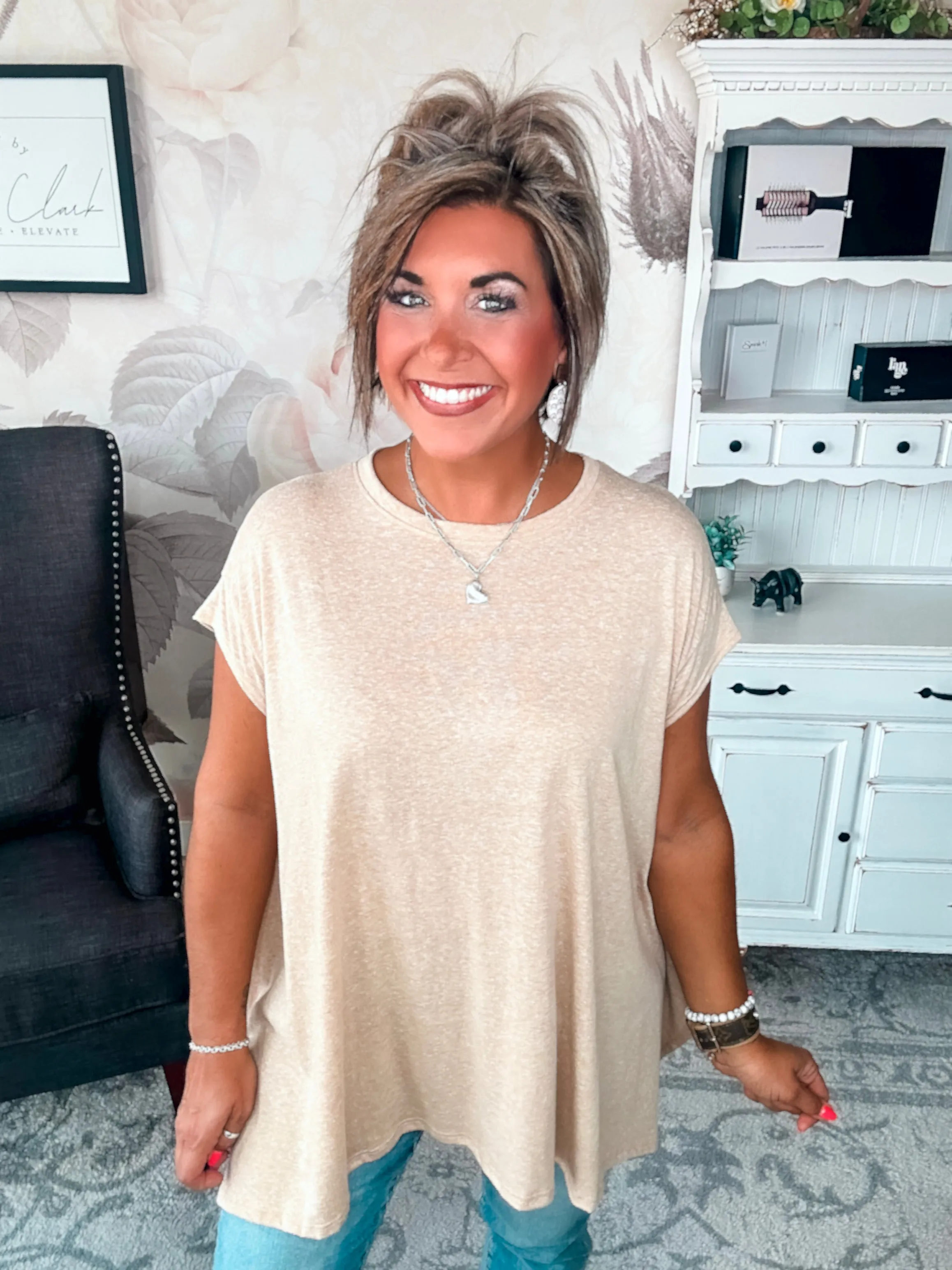 Fully Committed to You Tunic Tee - Khaki