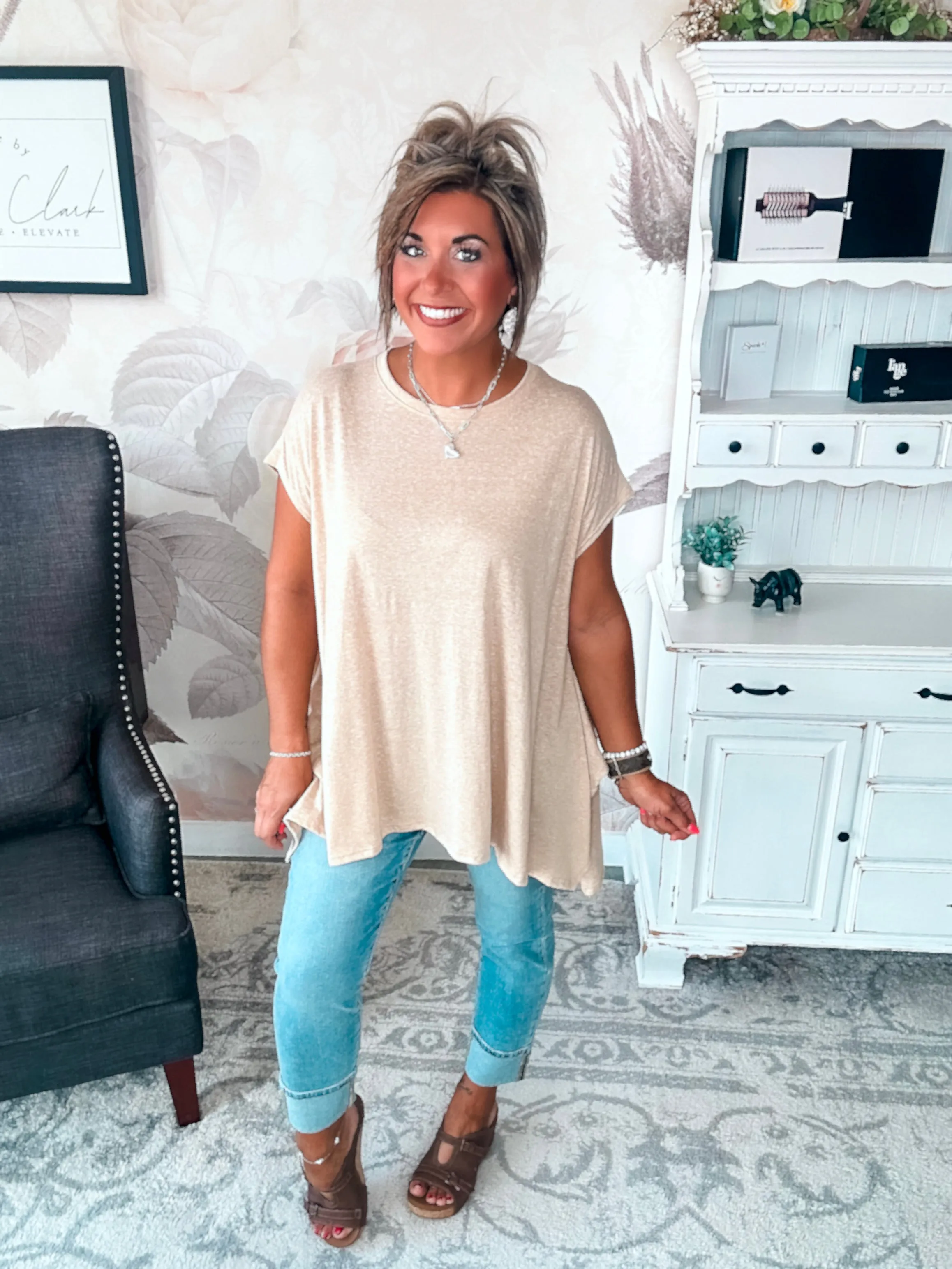 Fully Committed to You Tunic Tee - Khaki