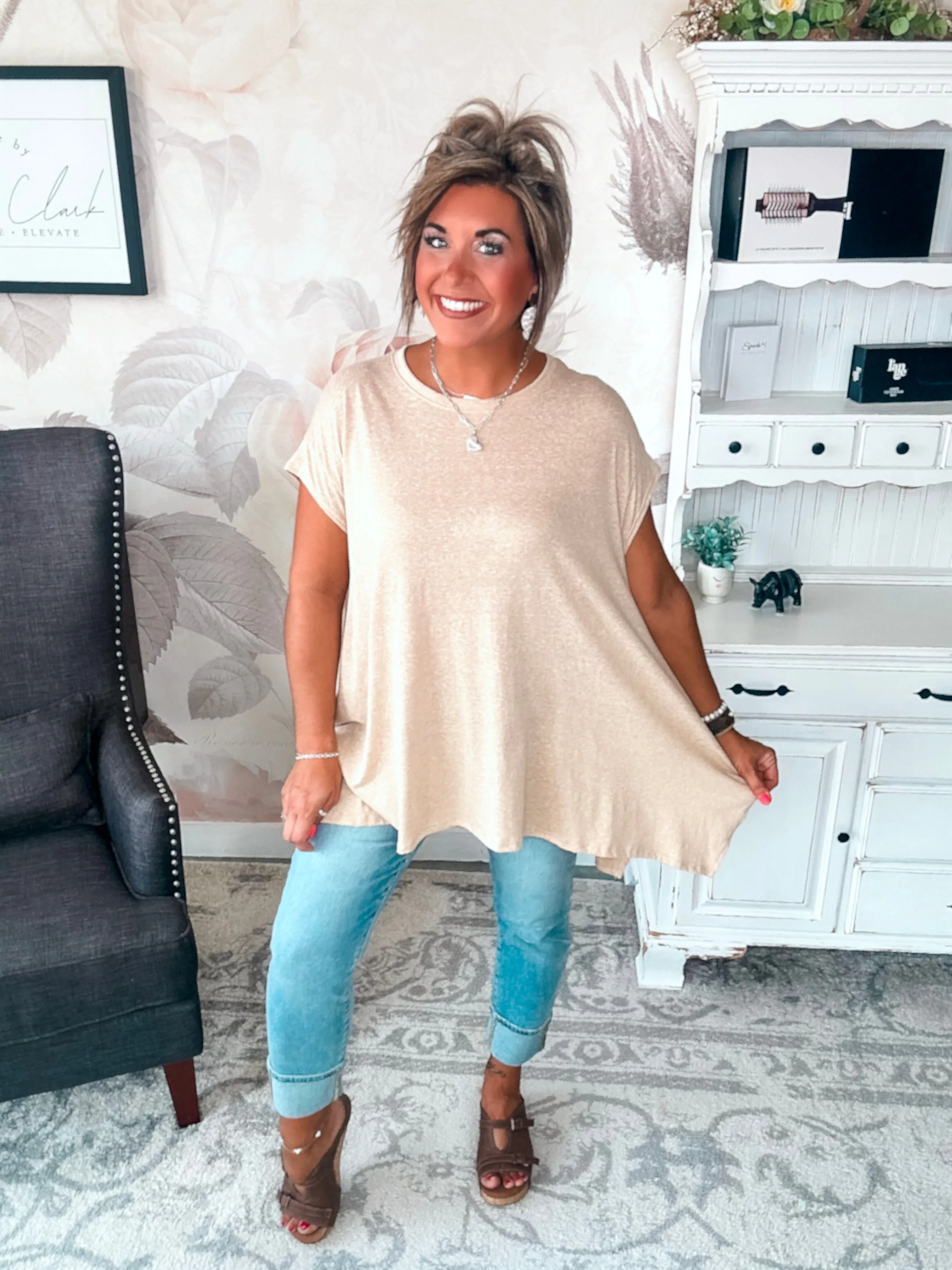 Fully Committed to You Tunic Tee - Khaki