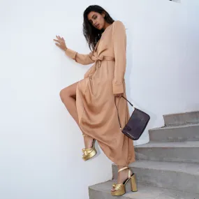 Gold Wrap Dress