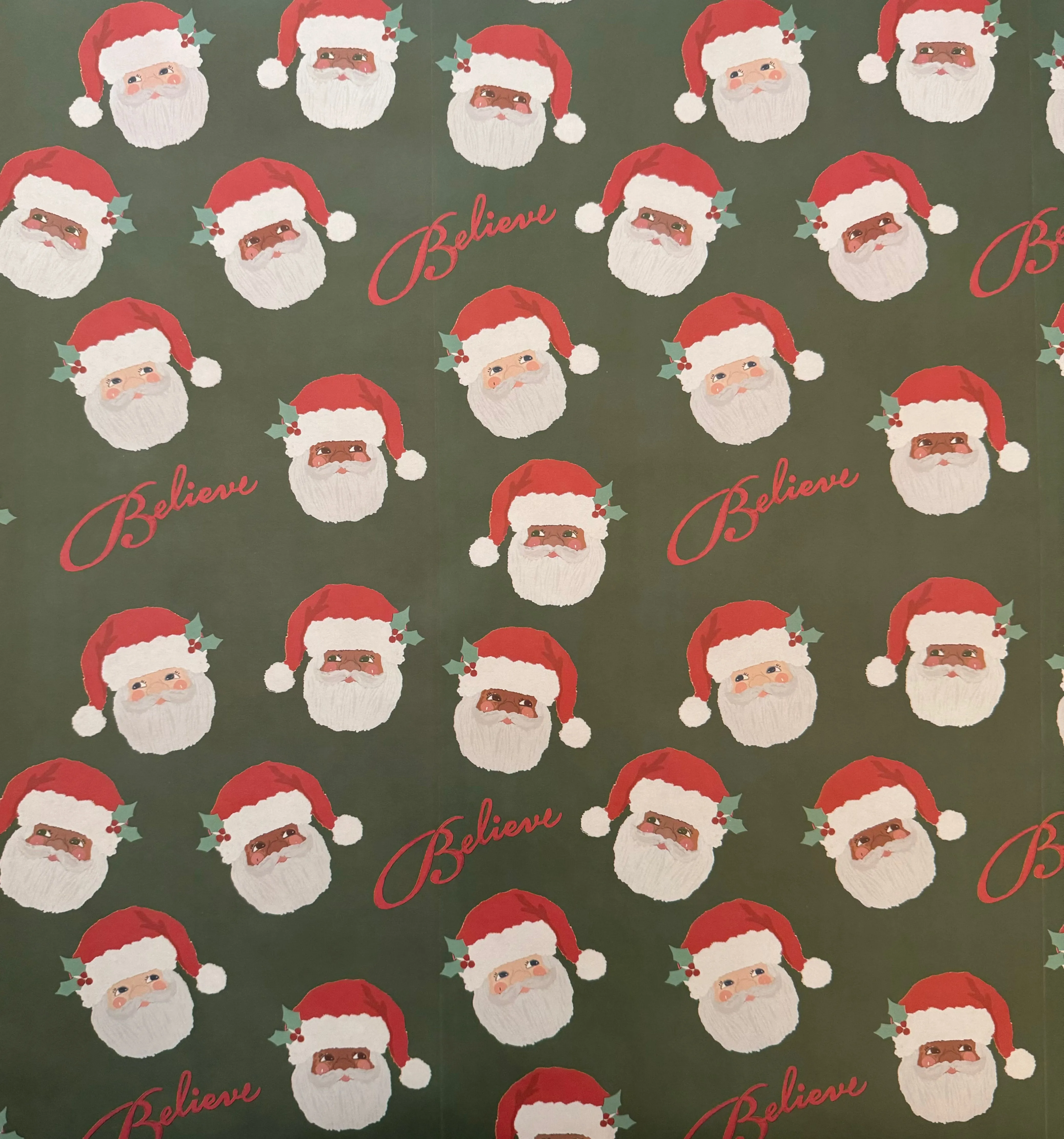 Green Jolly Santa GIFT WRAP