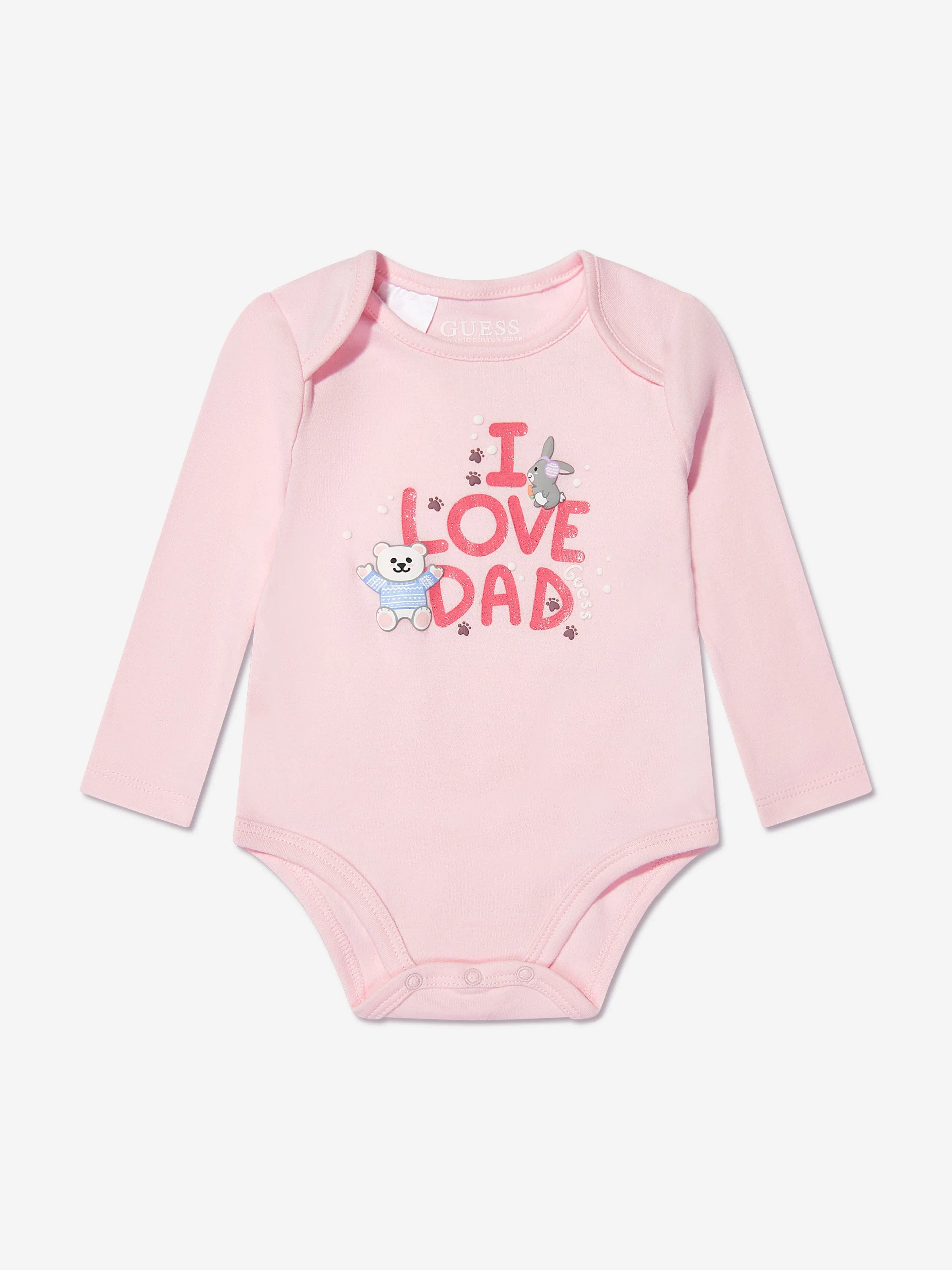 Guess Baby Girls 3 Piece Bodysuit And Pants Set in Pink