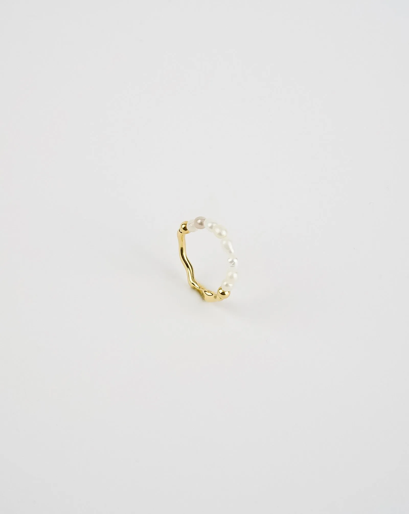 Hammered Pearl Ring