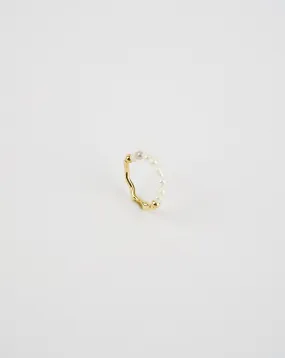 Hammered Pearl Ring