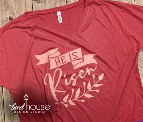 He is Risen Shirt, Cute Easter Sunday Tee, Custom Any Colors