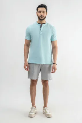 Henley Collar T-Shirt For Men - Breeze