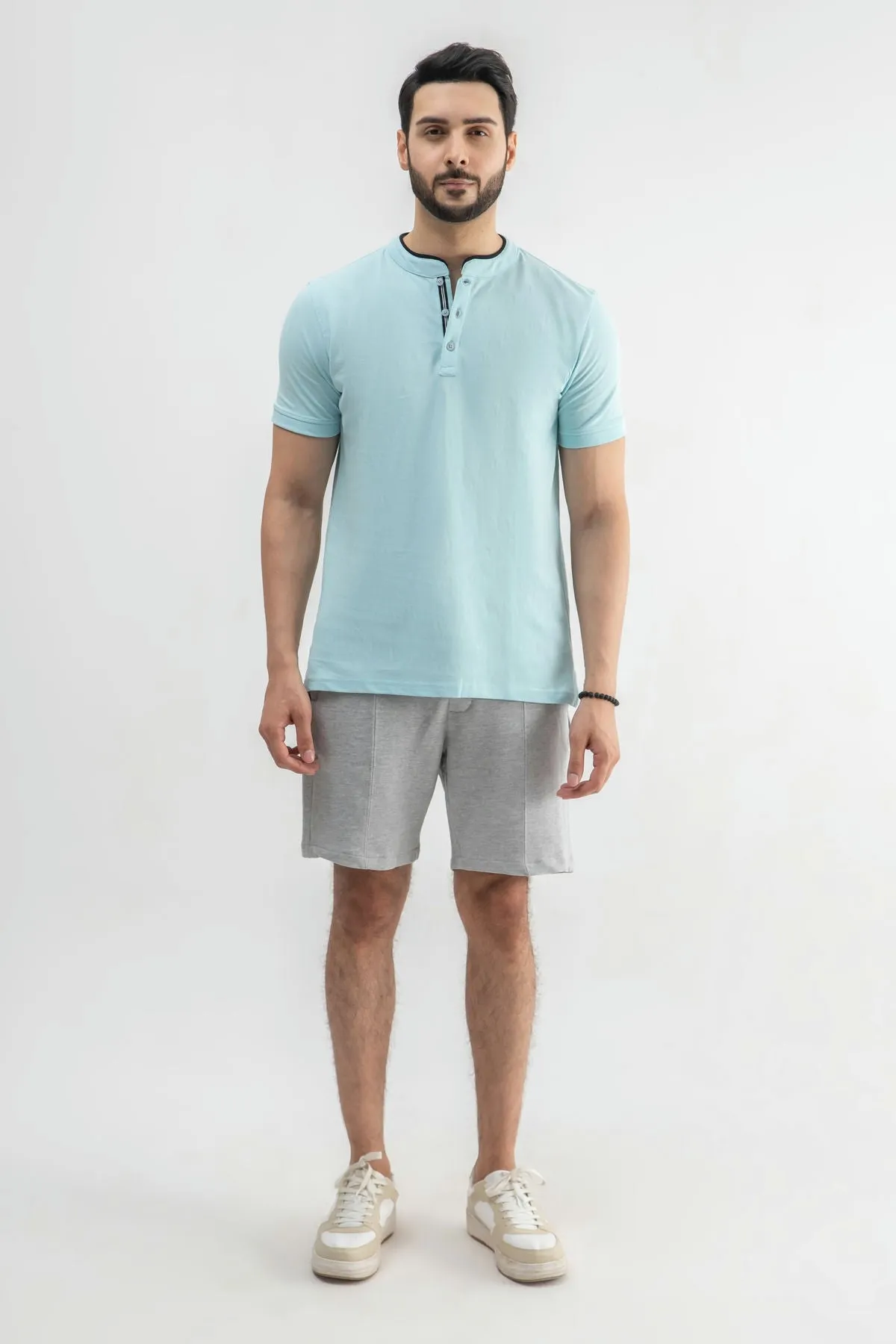 Henley Collar T-Shirt For Men - Breeze