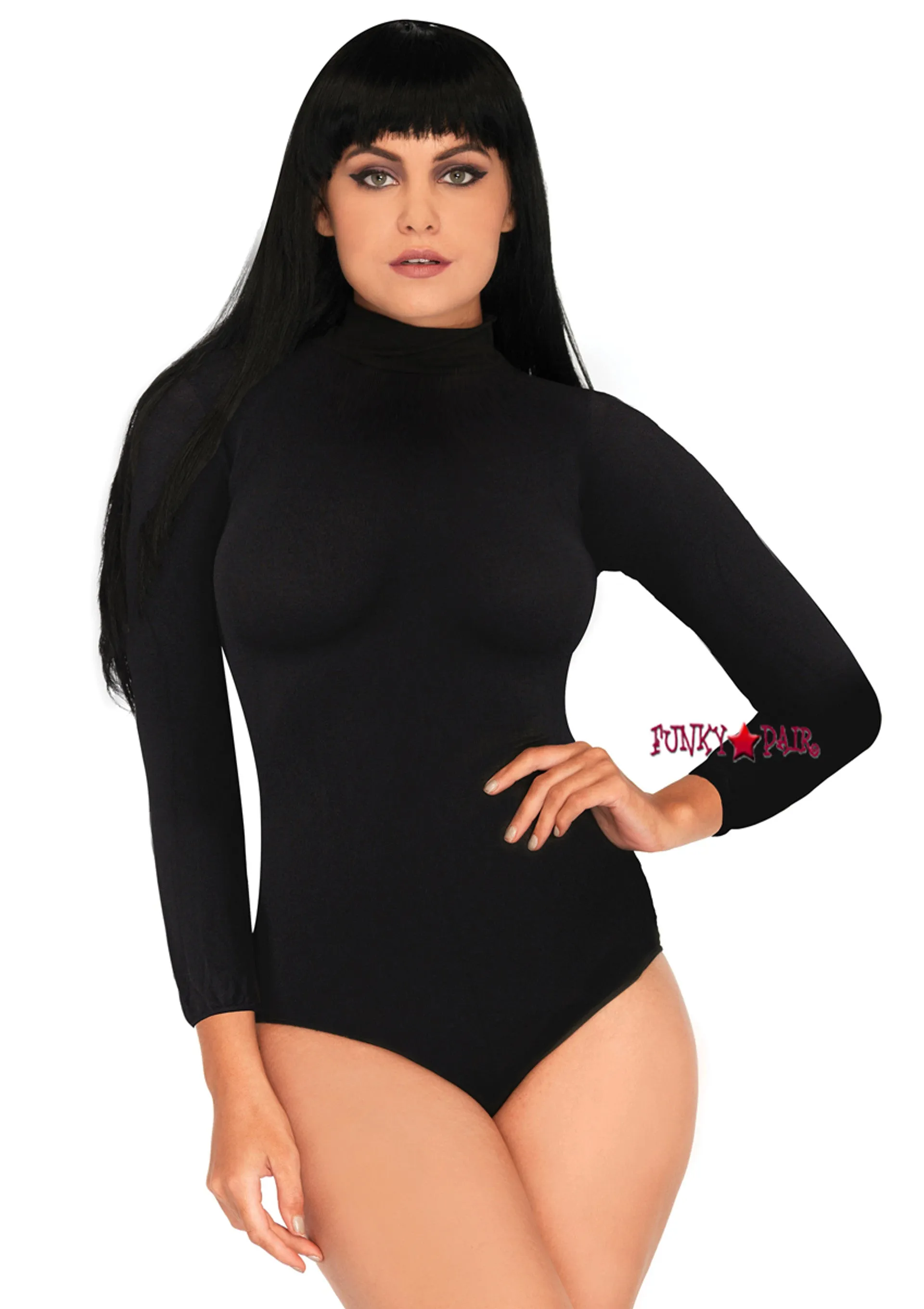 High neck bodysuit with snap crotch