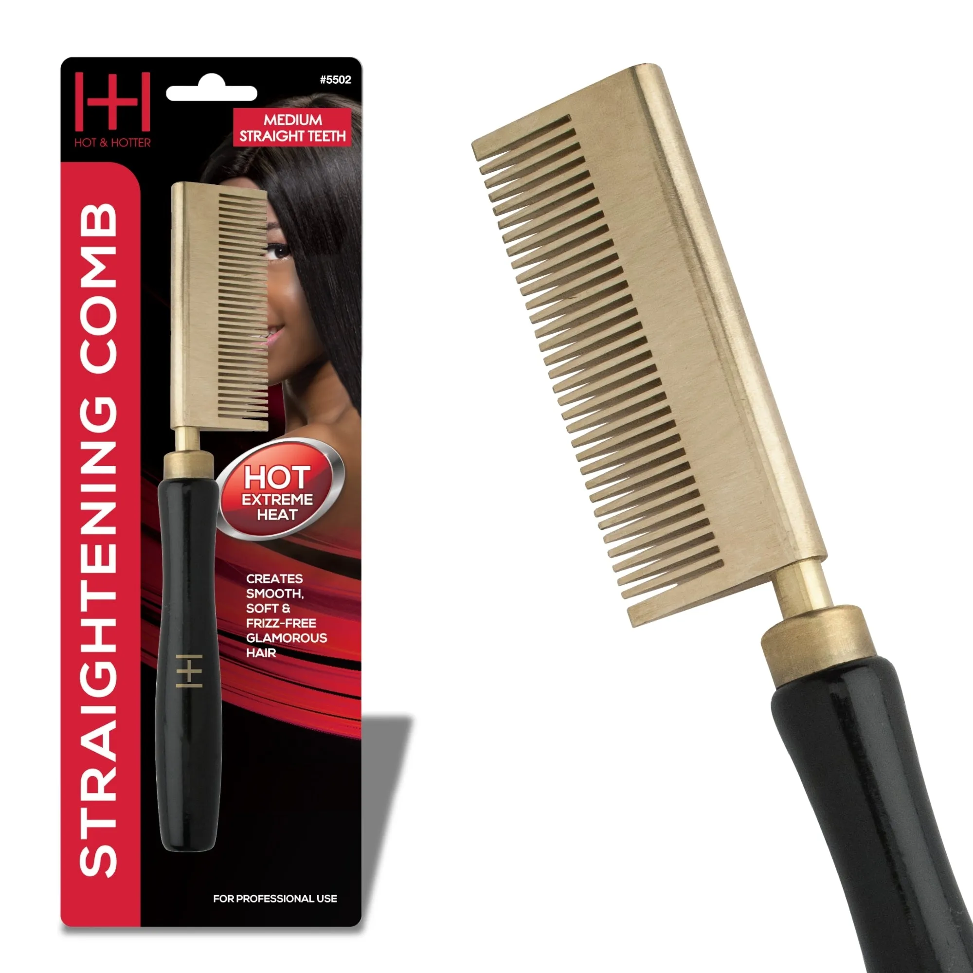 Hot & Hotter Thermal Straightening Comb Medium Teeth Straight