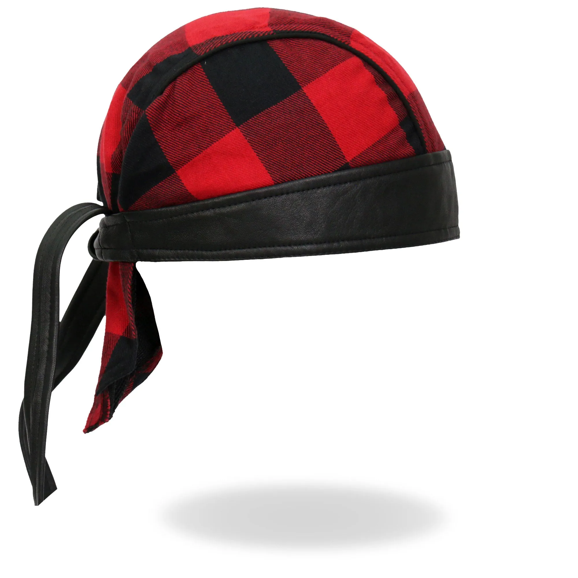 Hot Leathers Black/Red Buffalo Plaid Lightweight Headwrap HWH1108