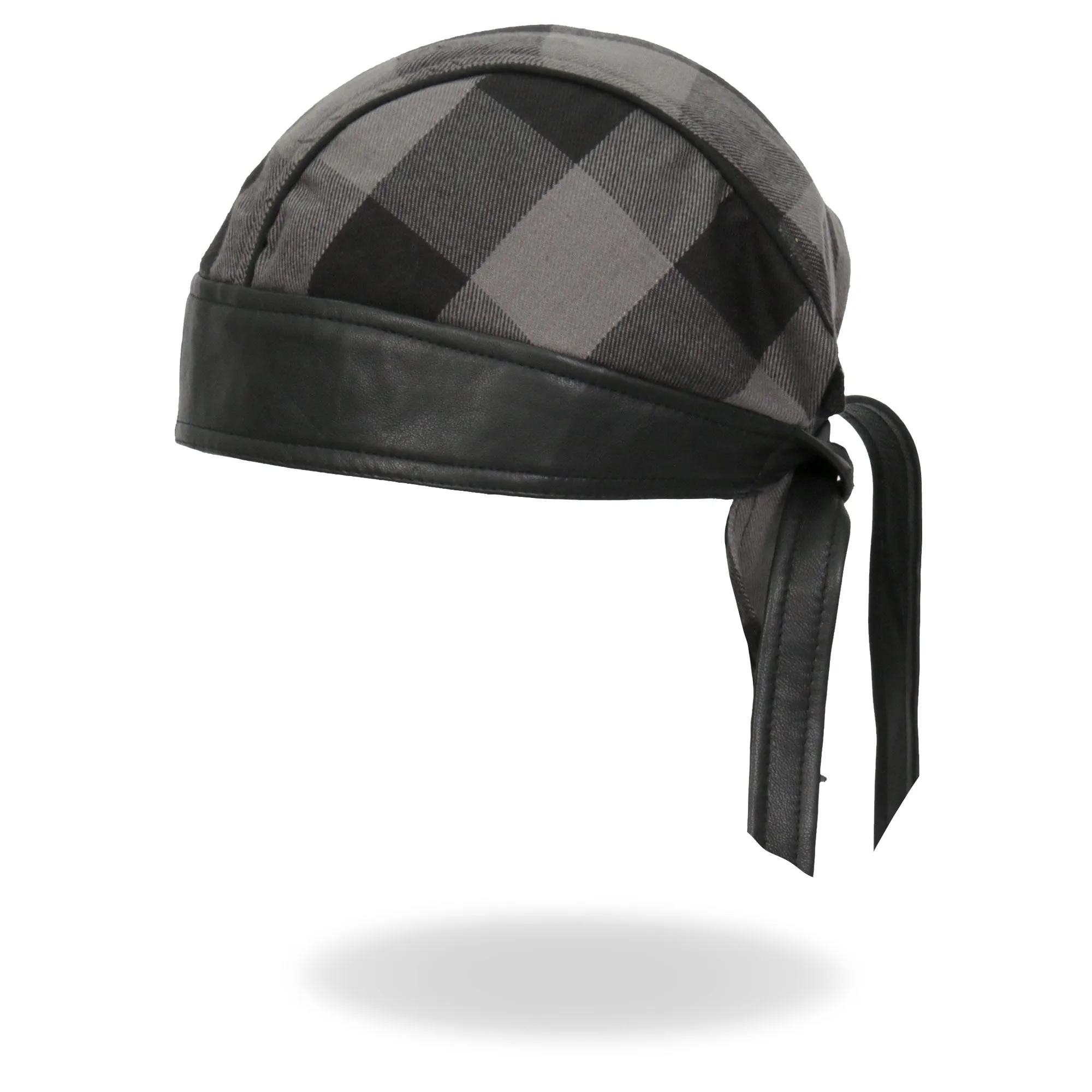 Hot Leathers Gray Buffalo Plaid Lightweight Headwrap HWH1110