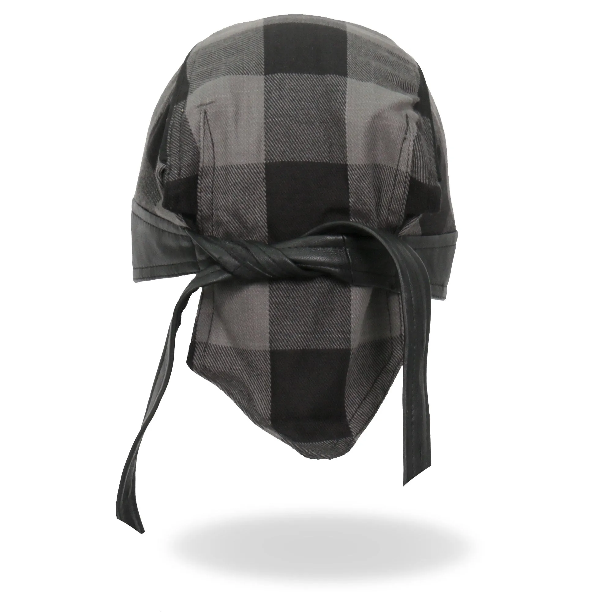 Hot Leathers Gray Buffalo Plaid Lightweight Headwrap HWH1110