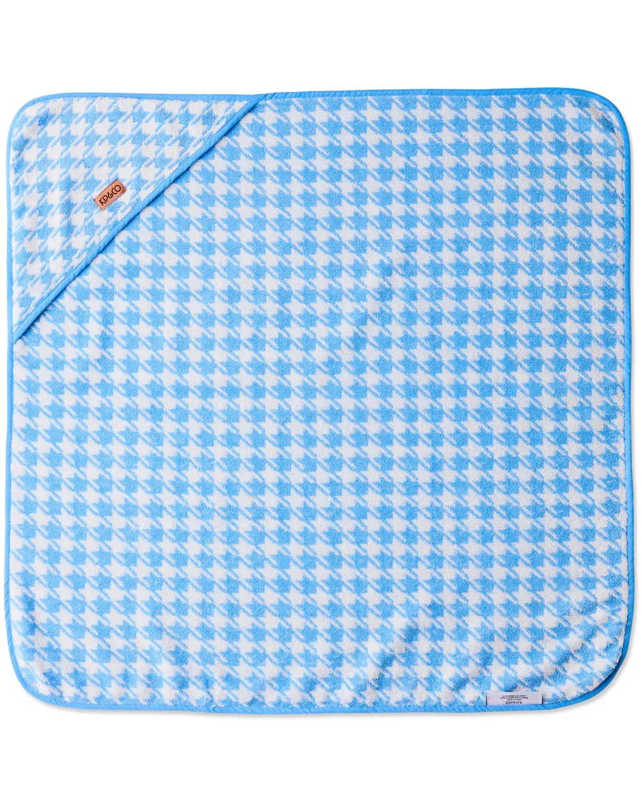 Houndstooth Blue Terry Baby Towel