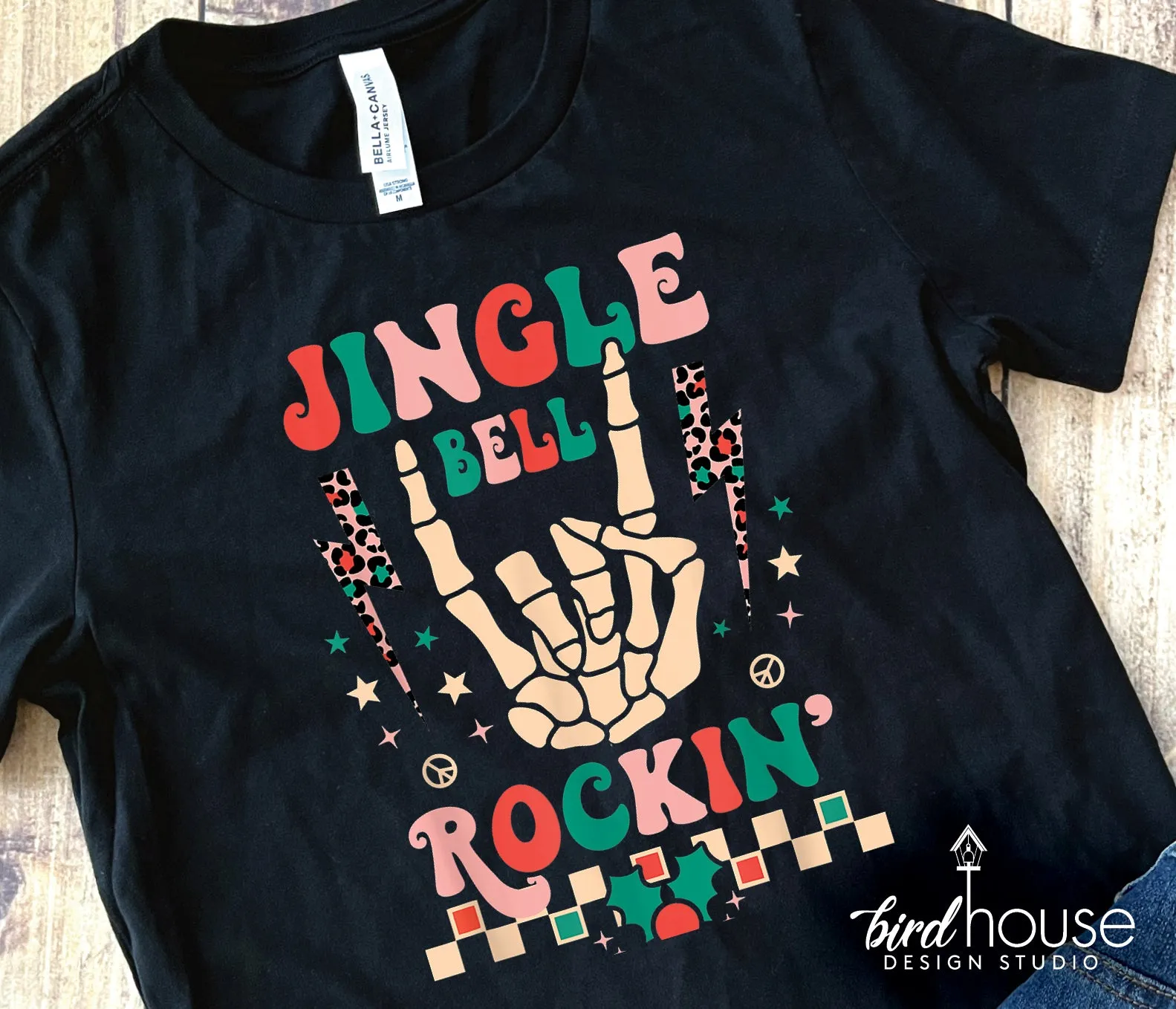 Jingle Bell Rockin Shirt, Cute Groovy Christmas Graphic Tee