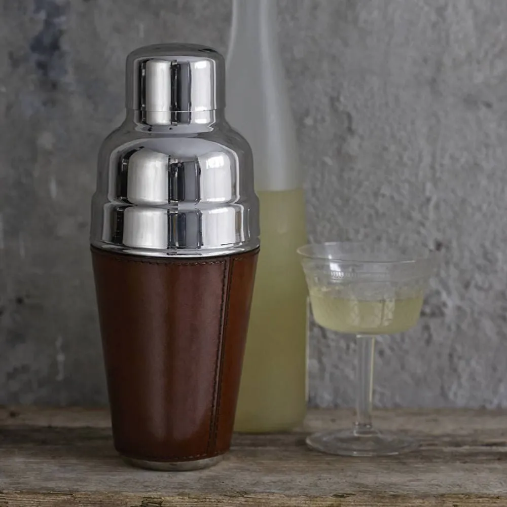 Leather Cocktail Shaker - Conker