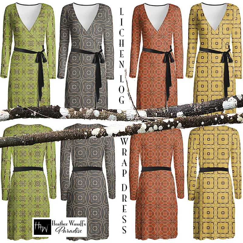 Lichen Log Green Wrap Dress