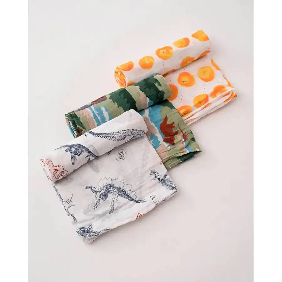 Little Unicorn 3 Pack Cotton Muslin Swaddle - Jurassic World