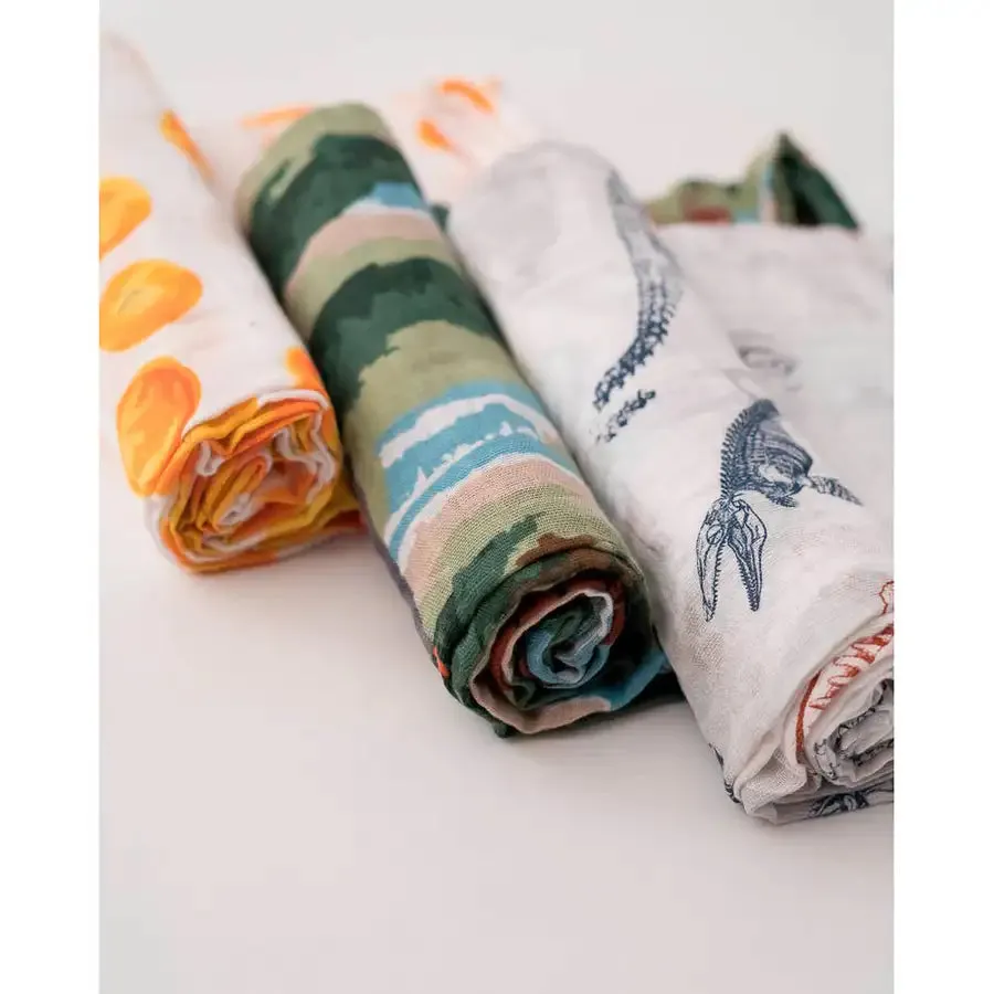 Little Unicorn 3 Pack Cotton Muslin Swaddle - Jurassic World