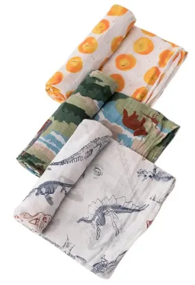 Little Unicorn 3 Pack Cotton Muslin Swaddle - Jurassic World