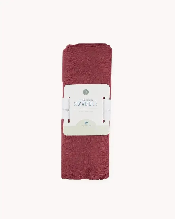 Little Unicorn Single Deluxe Muslin Swaddle - Dusty Maroon