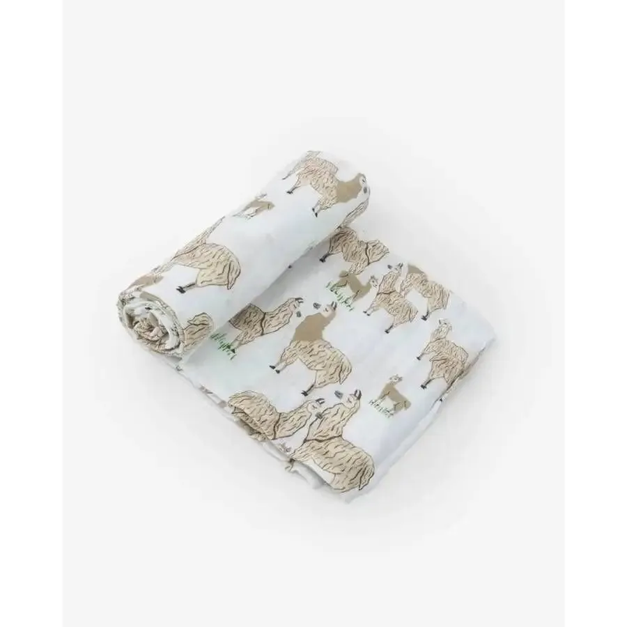 Little Unicorn Single Muslin Swaddle - Llama