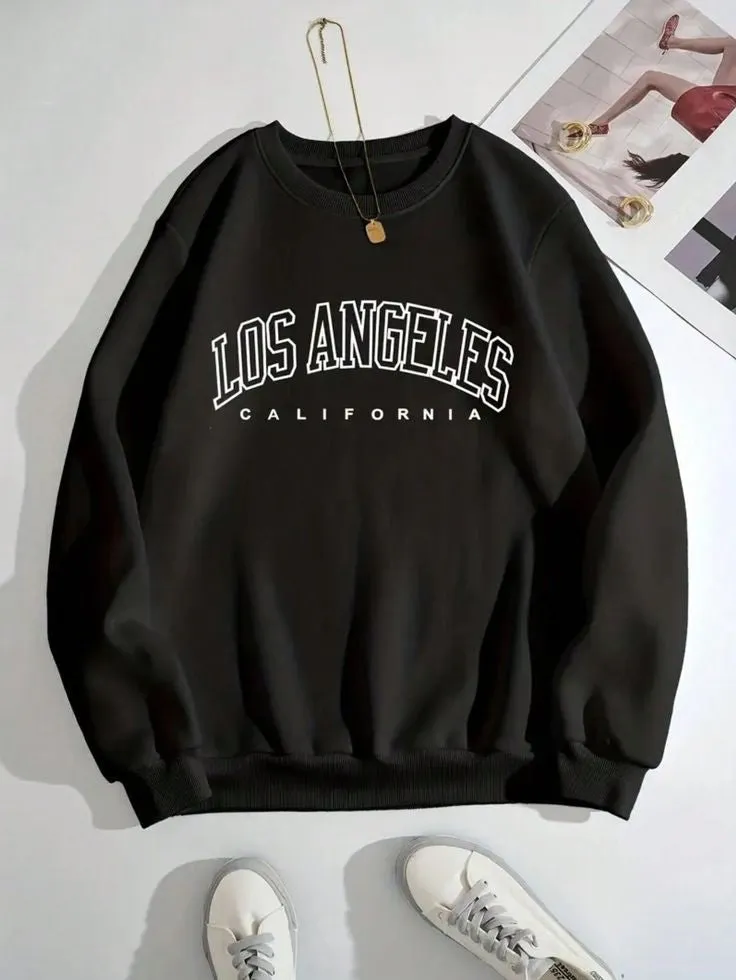 Los Angeles California Printed Unisex Drop Shoulder Oversized Sweatshirt