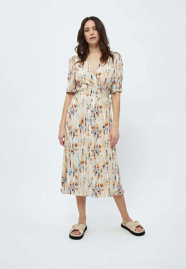 Mahogany Mena Midi Dress - Feather Gray Print