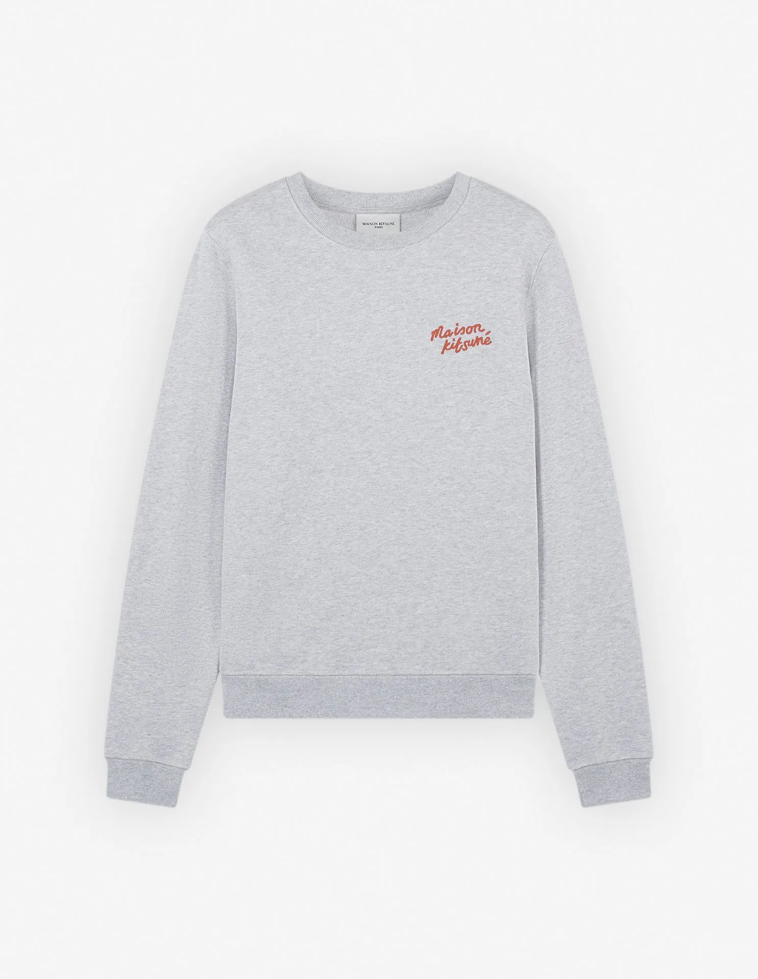 Maison Kitsune Women's Handwriting Regular Sweatshirt Light Grey Melange LW00312KM0001 H120