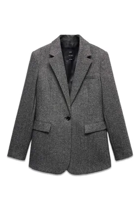 Mango Newblake Wool Blend Blazer, Grey