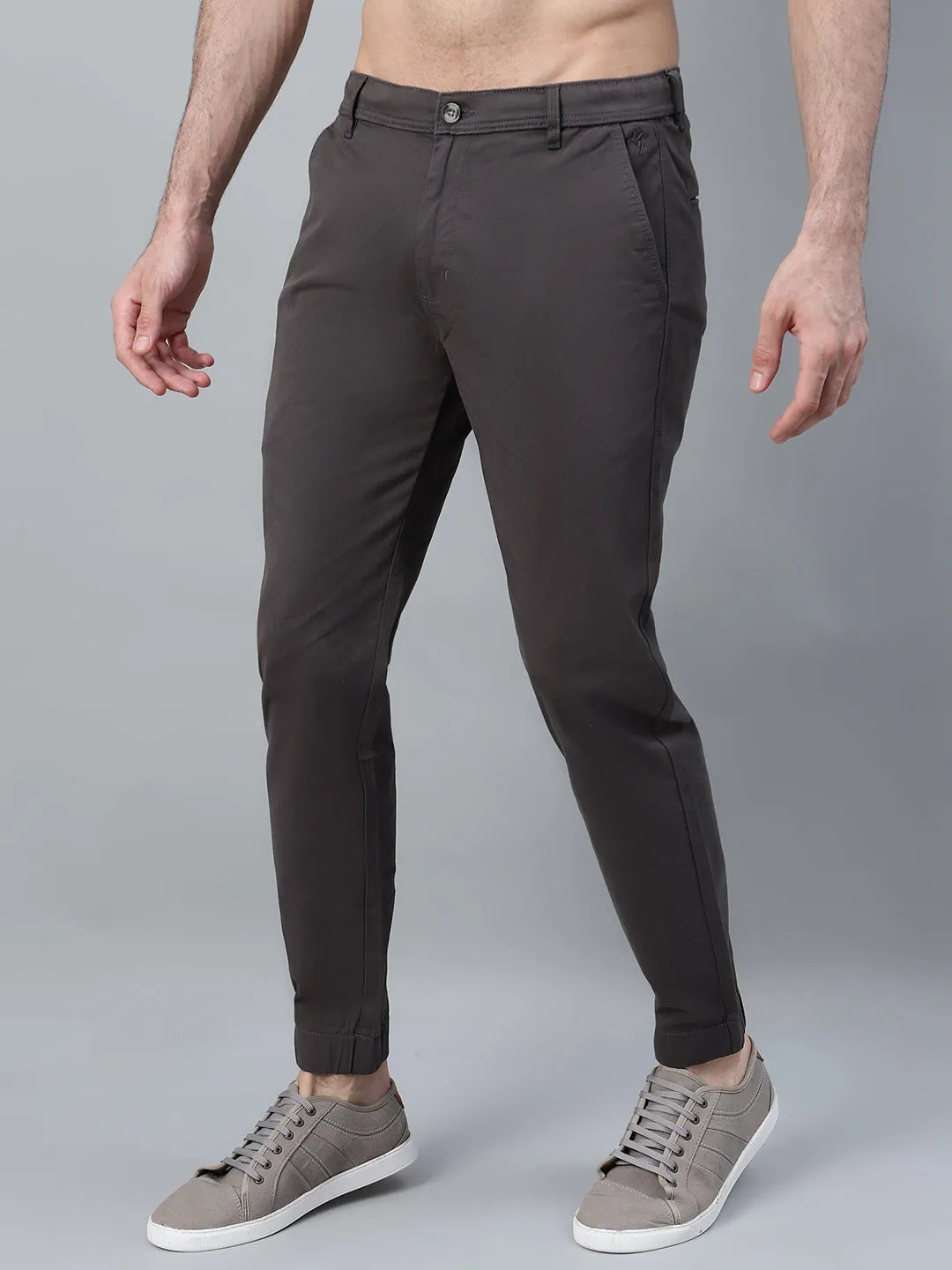 Men's Grey Solid Casual Jogger