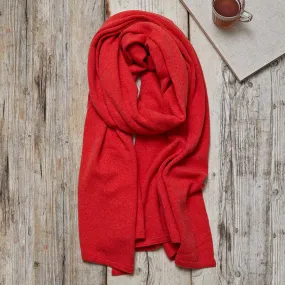 Merino Wool Wrap In Coral