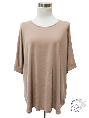 Mocha Boyfriend Tunic Top