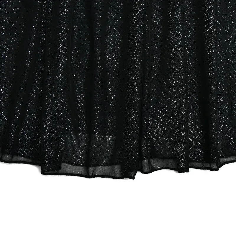 Mozision Elegant Strapless Sexy Mini Dress Women Fashion Black Off-shoulder Backless Pleated Sequins Sparkle Club Party Dress