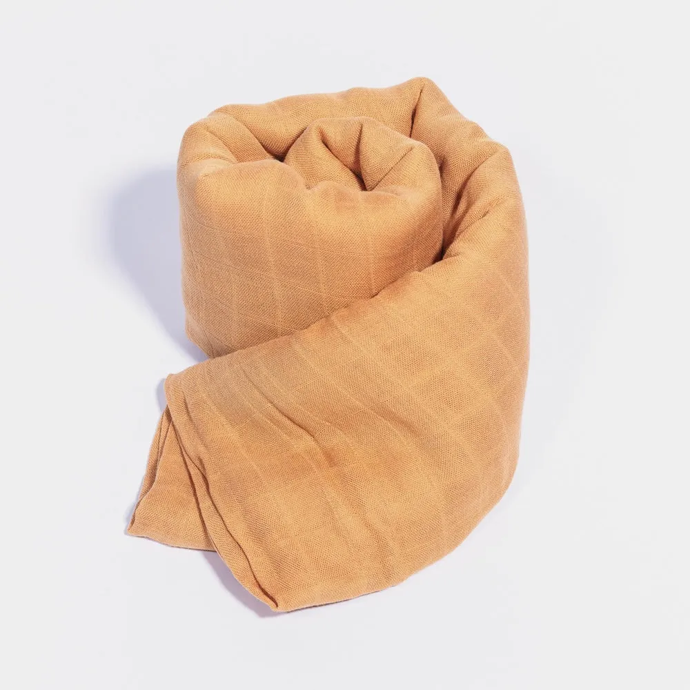 Mustard Bamboo Baby Muslin Swaddle Blanket